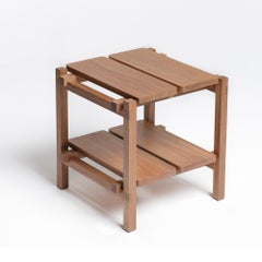 M Table, Pair of Contemporary Side Tables in Brazilian Hardwood