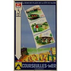 Original travel poster from the early 1930s - Courseulles sur Mer, Calvados