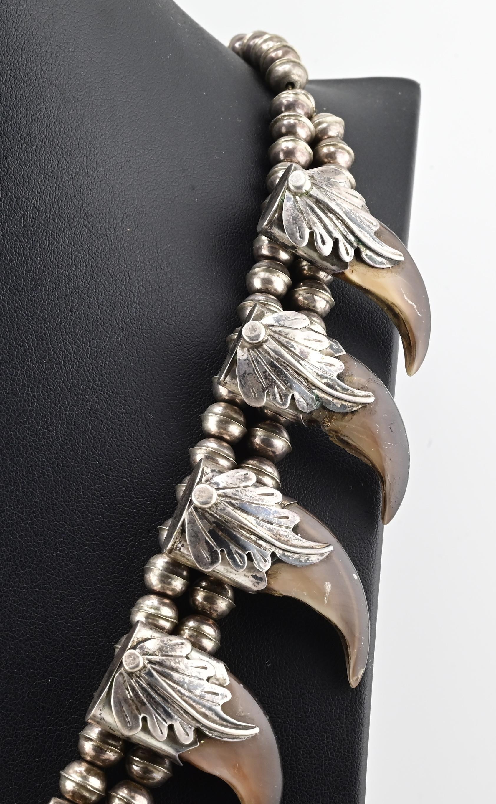 da uomo o donna M. Tsosie Collana con artiglio in argento sterling dei nativi americani 125,26g in vendita