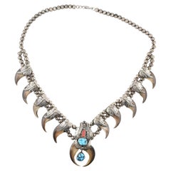 M. Tsosie Collana con artiglio in argento sterling dei nativi americani 125,26g