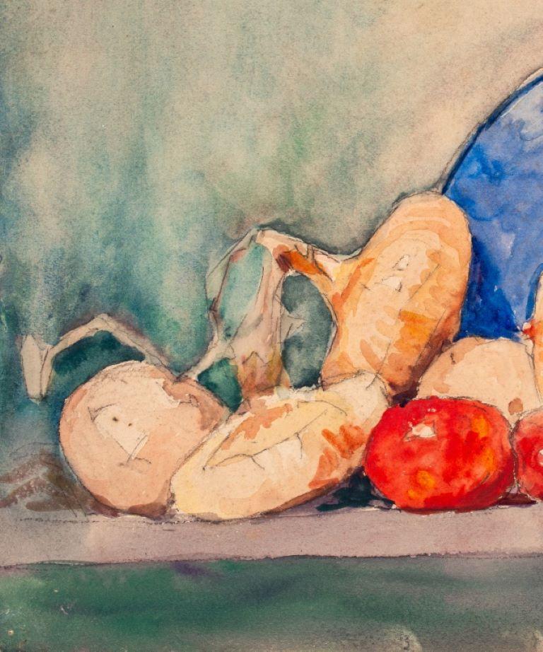 M. V. Bouttet Untitled Still Life Watercolor In Good Condition For Sale In New York, NY