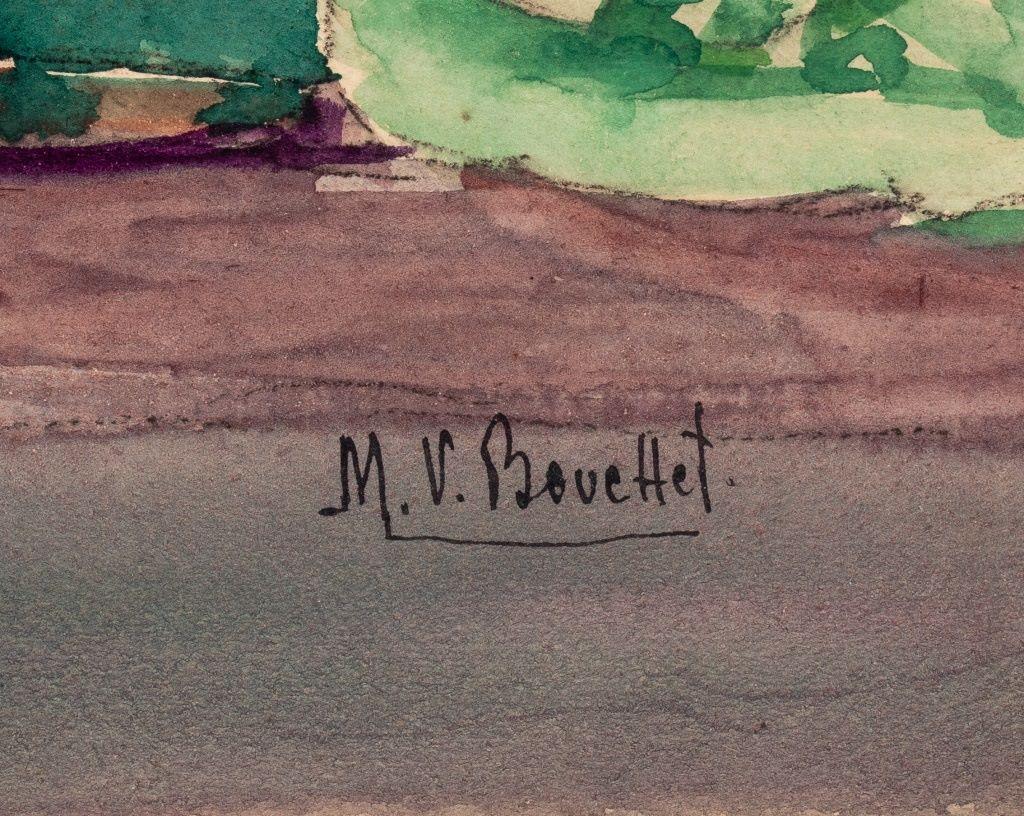 20th Century M. V. Bouttet Untitled Still Life Watercolor For Sale