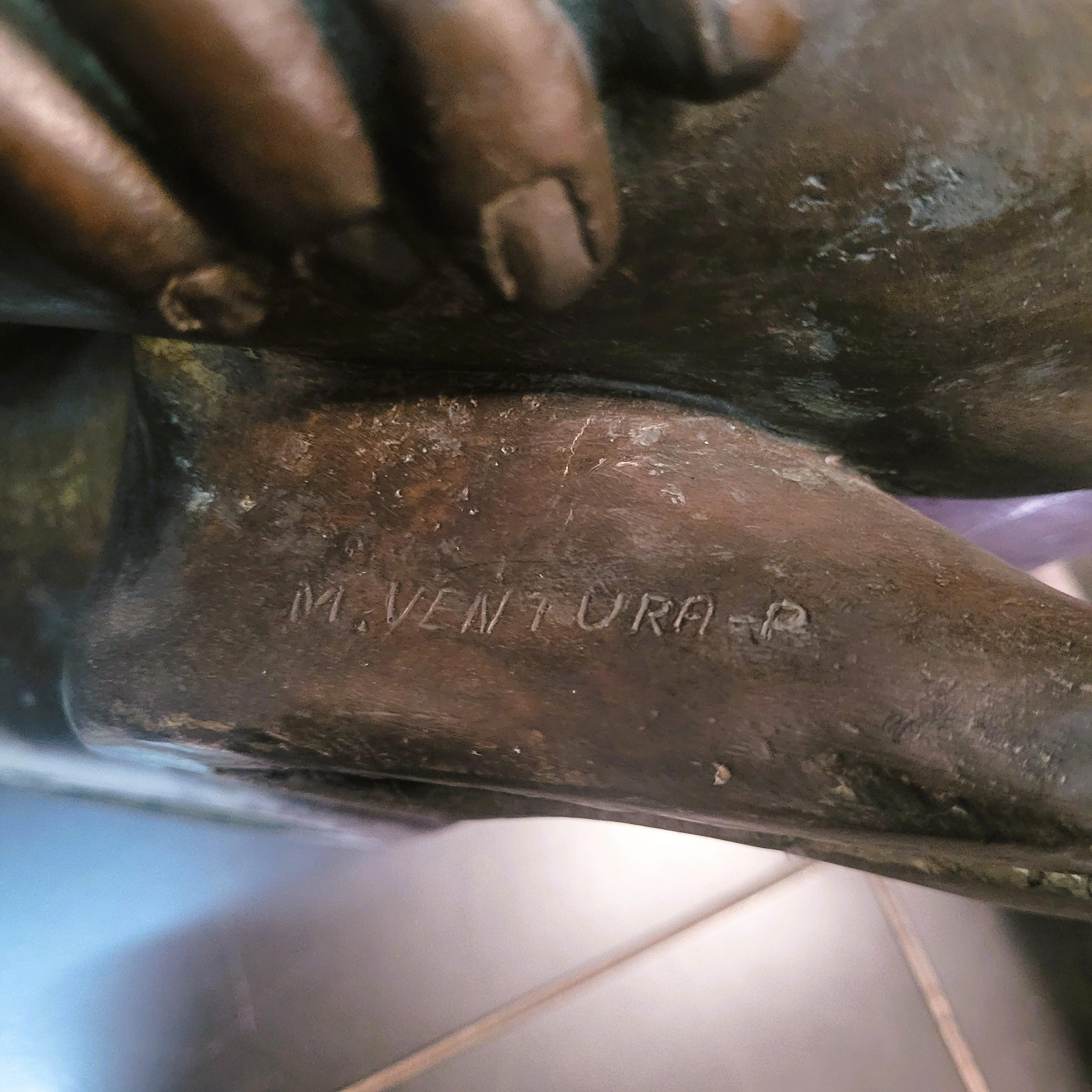 M Ventura, Desnudo de mujer, Bronce firmado, Finales del siglo XX en venta 11