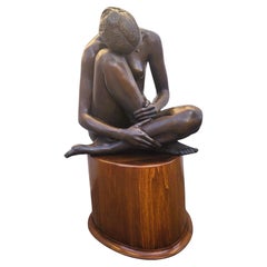 M Ventura, Nude Of A Woman, Signed Bronze, Late 20th Century