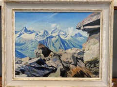 Mountain's view by M. Völlmy - Oil on wood 40x50 cm