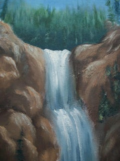 M. YOUNG - Vintage Folk Art Landscape Painting - Signed - Canada - Late 20th C.