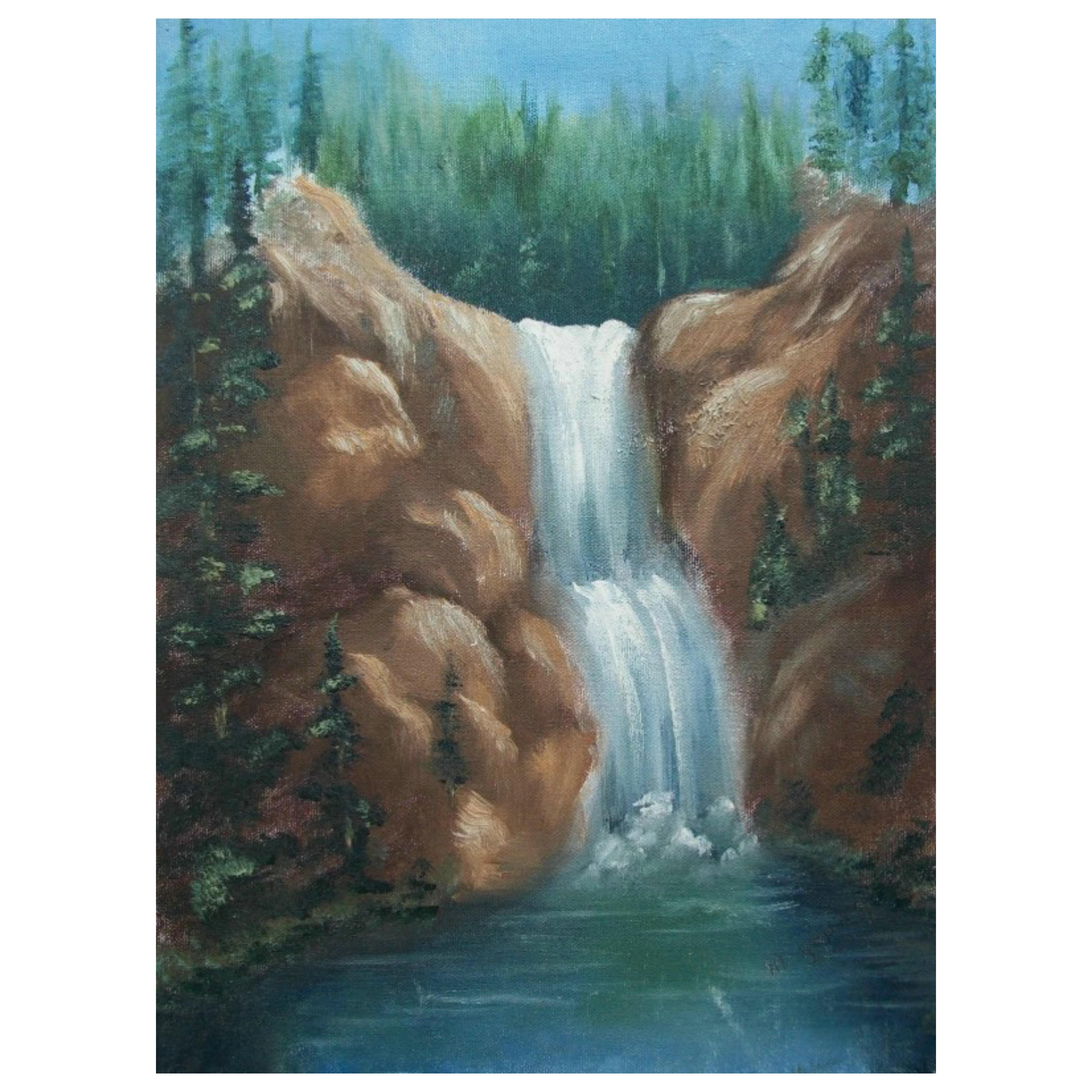 M. YOUNG - Vintage Folk Art Landscape Painting - Signed - Canada - Late 20th C.