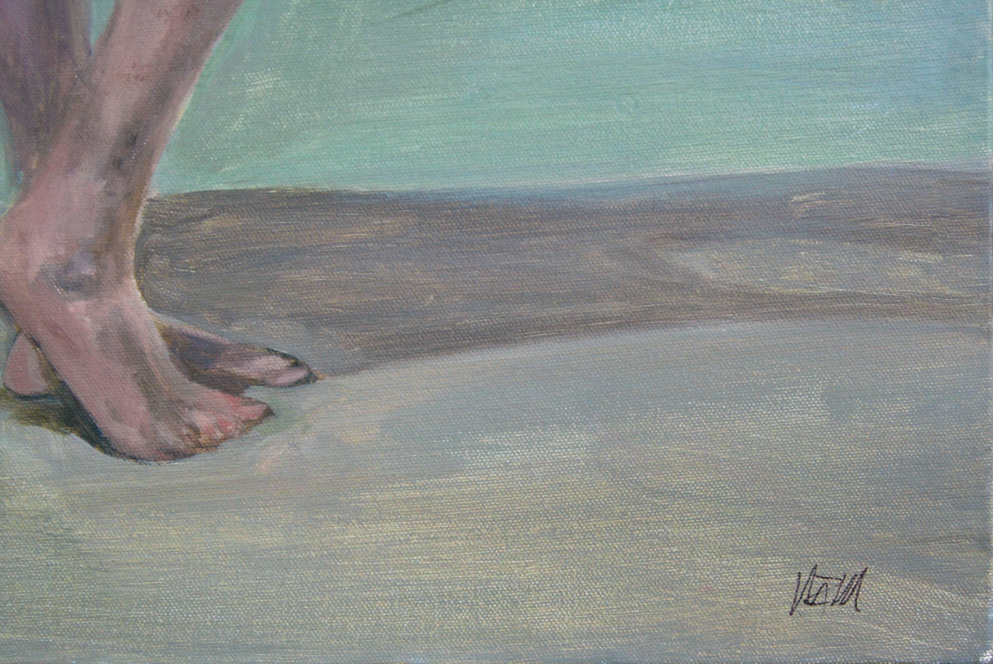 Studio di figura nuda, figura femminile in piedi con Greene & Greene - Painting Contemporaneo di M. Z. Murphy