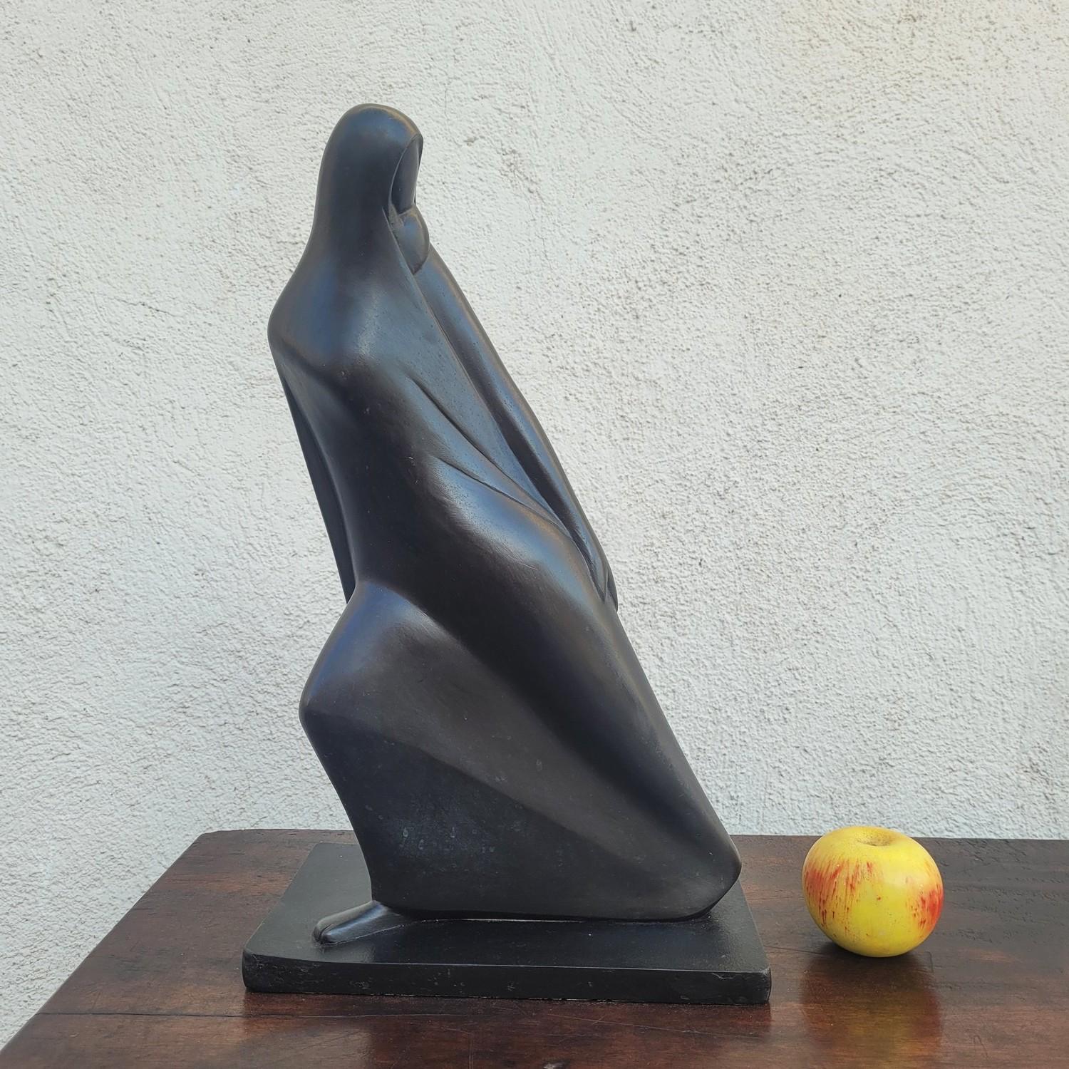 Scultura in bronzo patinato su base di legno (compensata) dipinta di nero, raffigurante la Moglie di Lot, trasformata in una statua di sale  

Secondo l'Antico Testamento, gli angeli vengono ad avvertire Lot e la sua famiglia di fuggire dalla loro