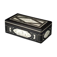 M. Zuccarelli, Via Lauren 24 Roma An Italian Ivory and Ebonized Wood Casket