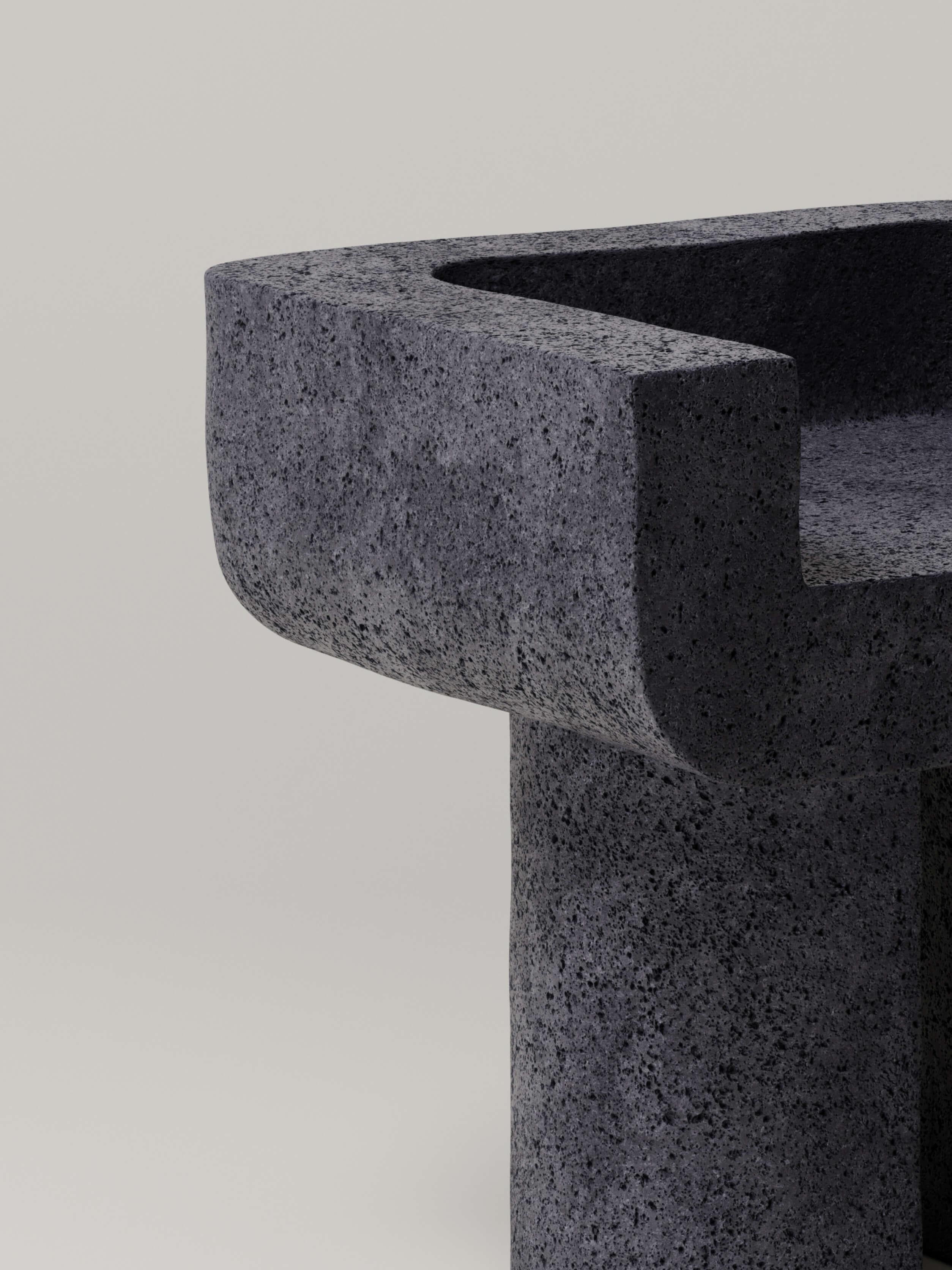 Mexican M_001 Chair by Monolith Studio, Lava Rock For Sale