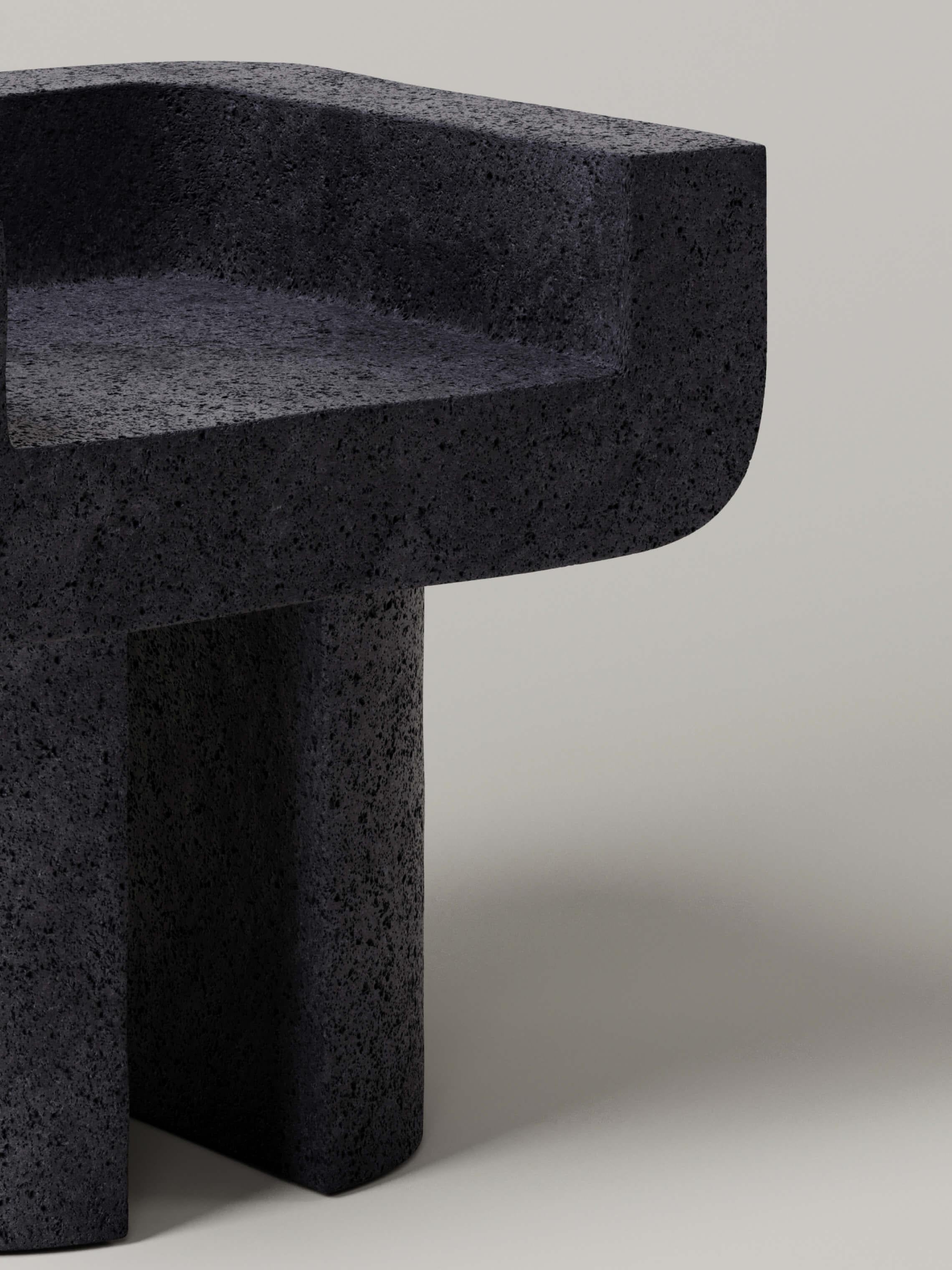 XXI secolo e contemporaneo Sedia M_001 di Monolith Studio A, Lava Rock in vendita