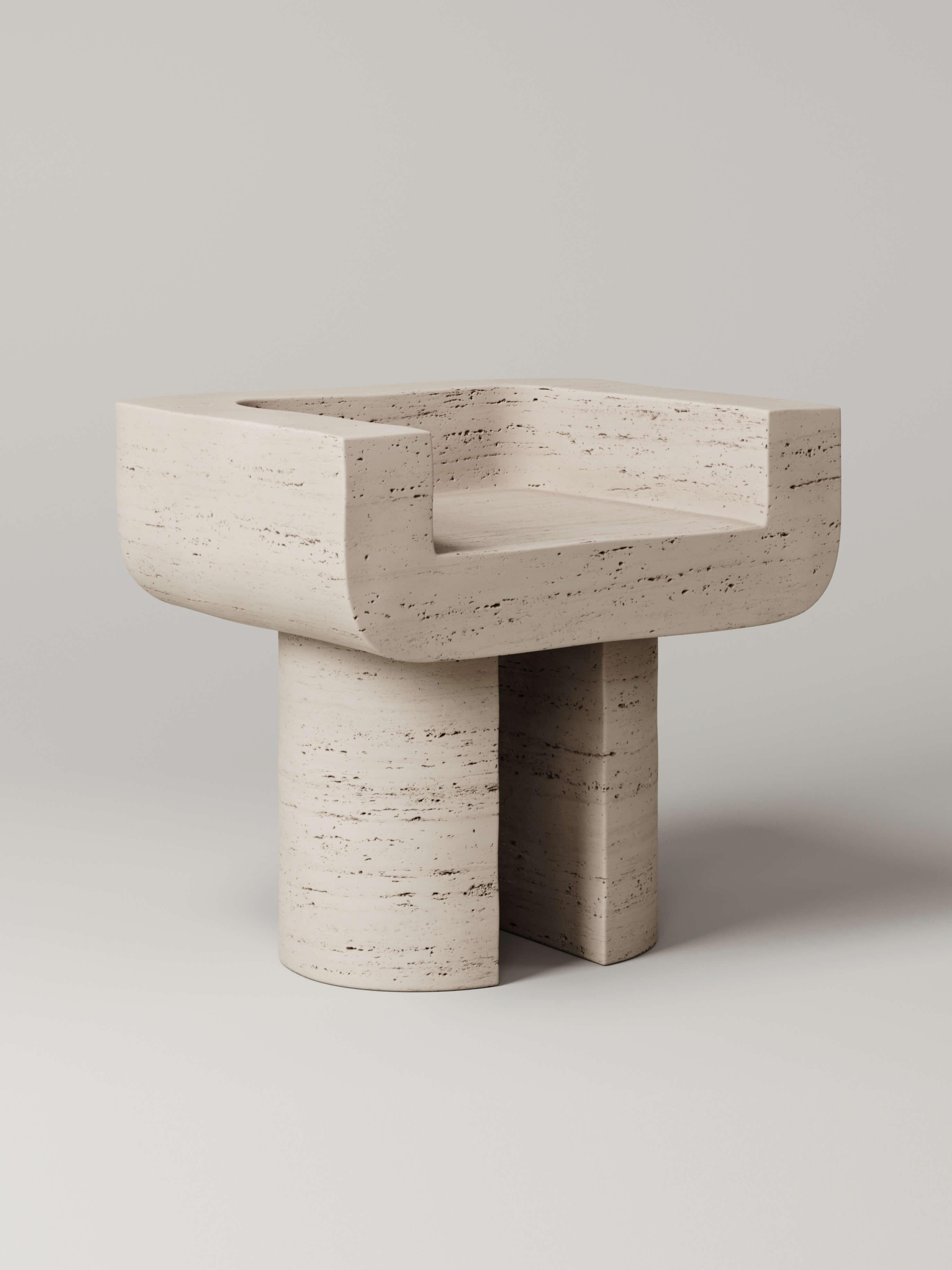 Contemporary M_001 Chair by Monolith Studio, Lava Rock For Sale
