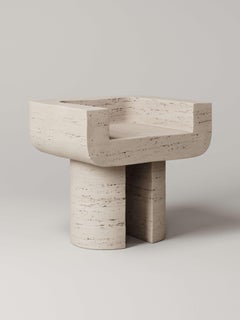 M_001 Chair by Monolith Studio, Travertine