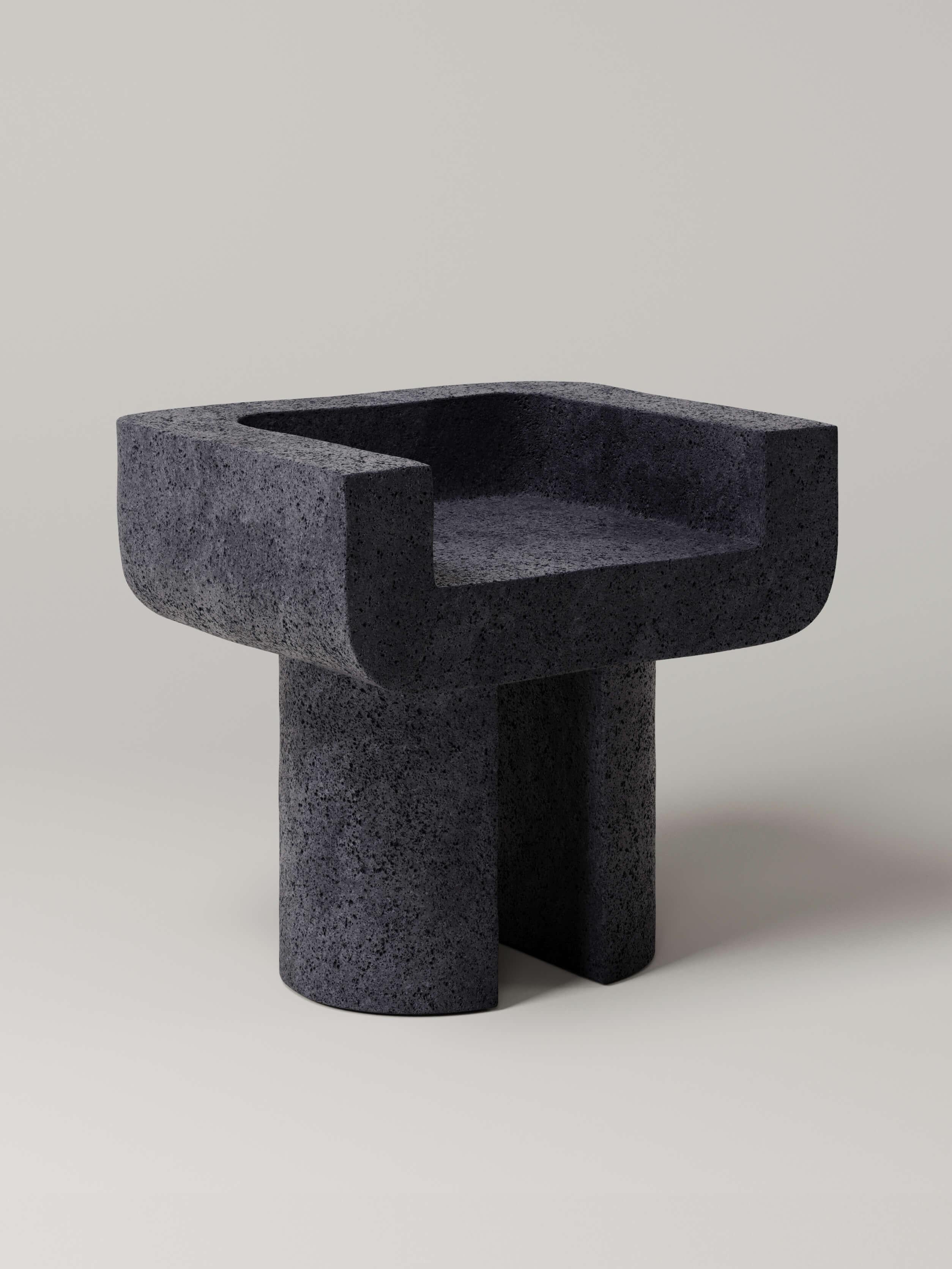 M_001 Chair by Monolith Studio, Travertine For Sale 2