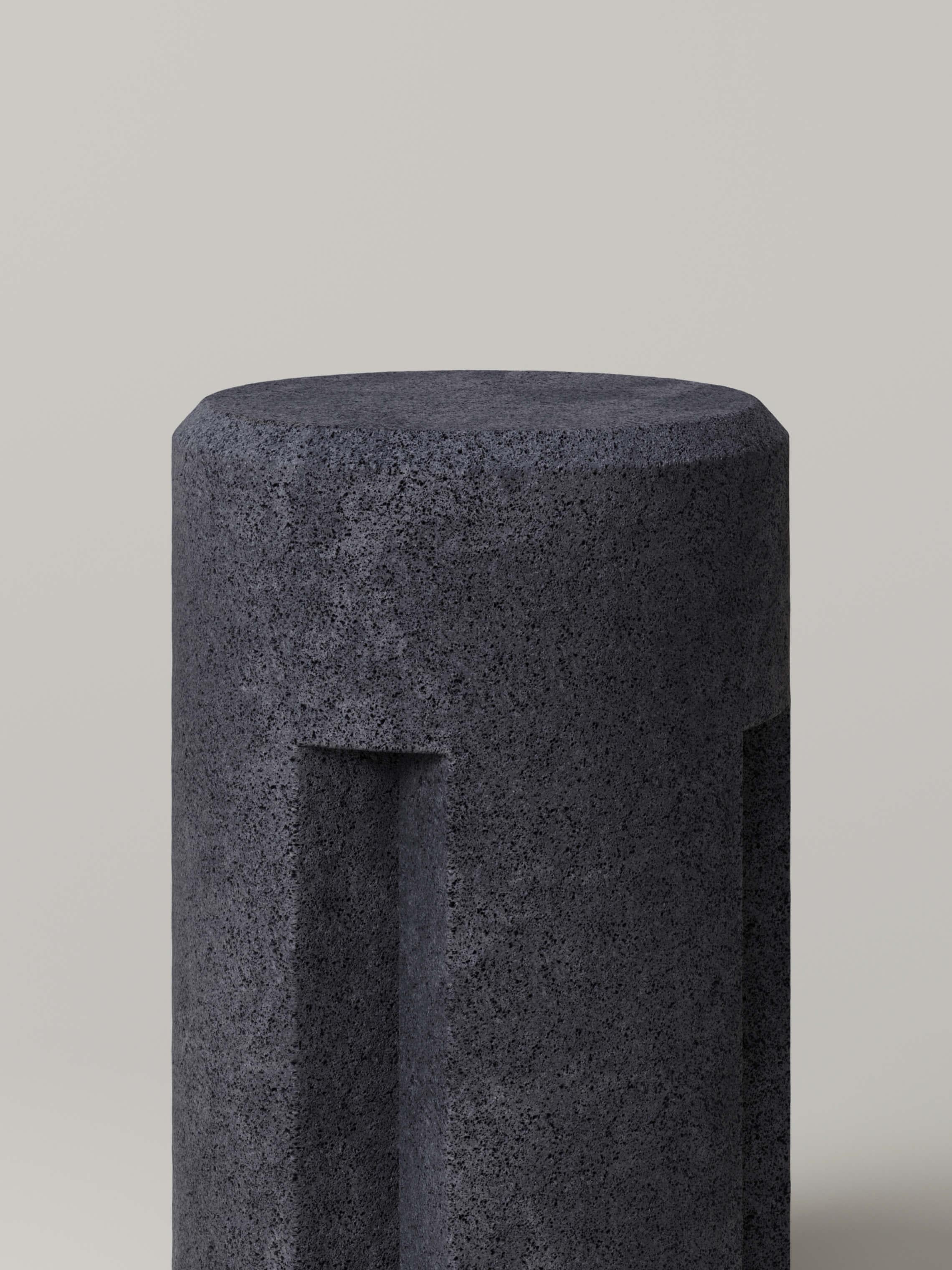 Mexican M_003 Counter Stool designed by Studio Le Cann for Monolith, Lava Rock For Sale