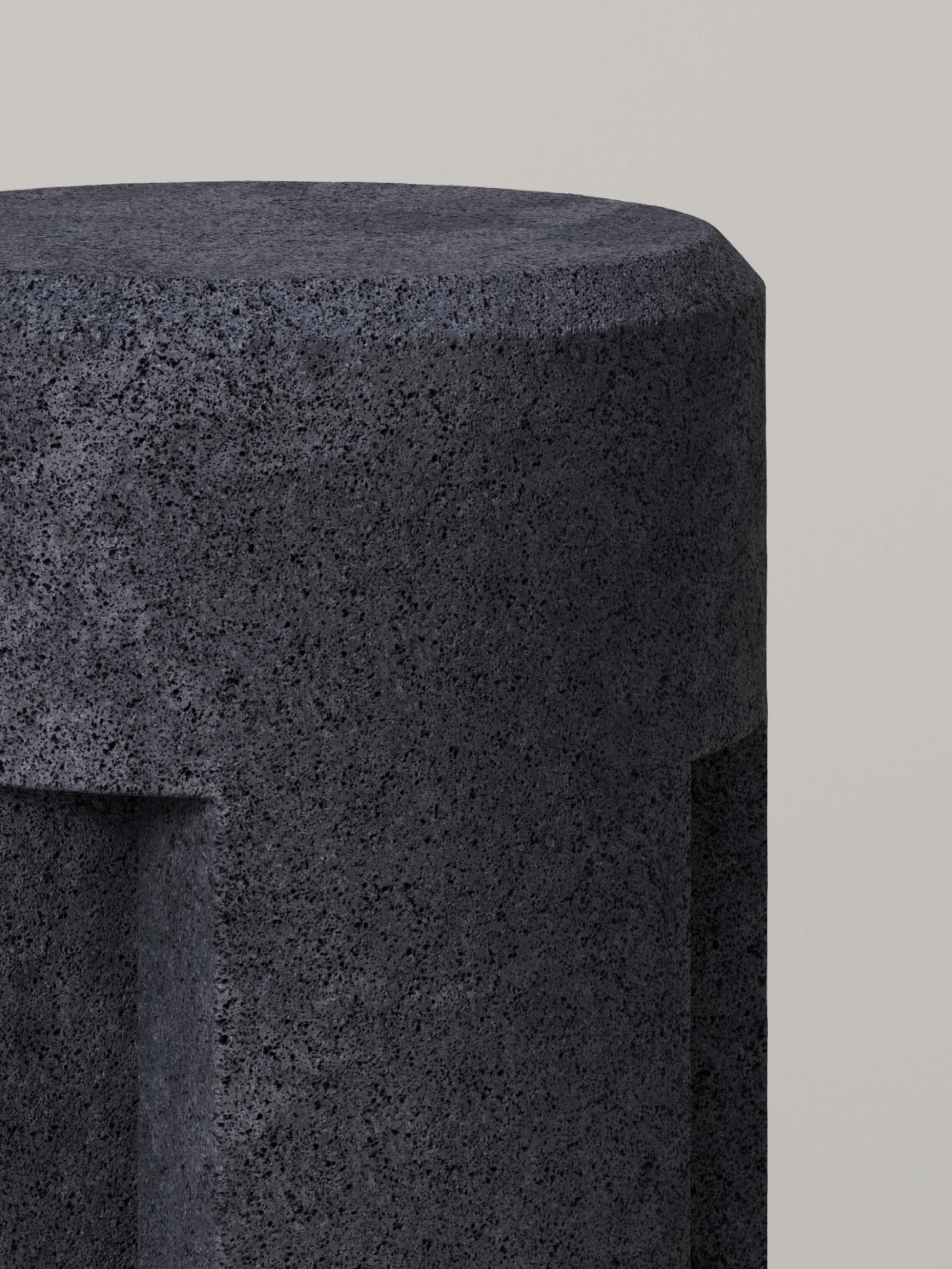 M_003 Counter Stool designed by Studio Le Cann for Monolith, Lava Rock In New Condition For Sale In Brooklyn, NY