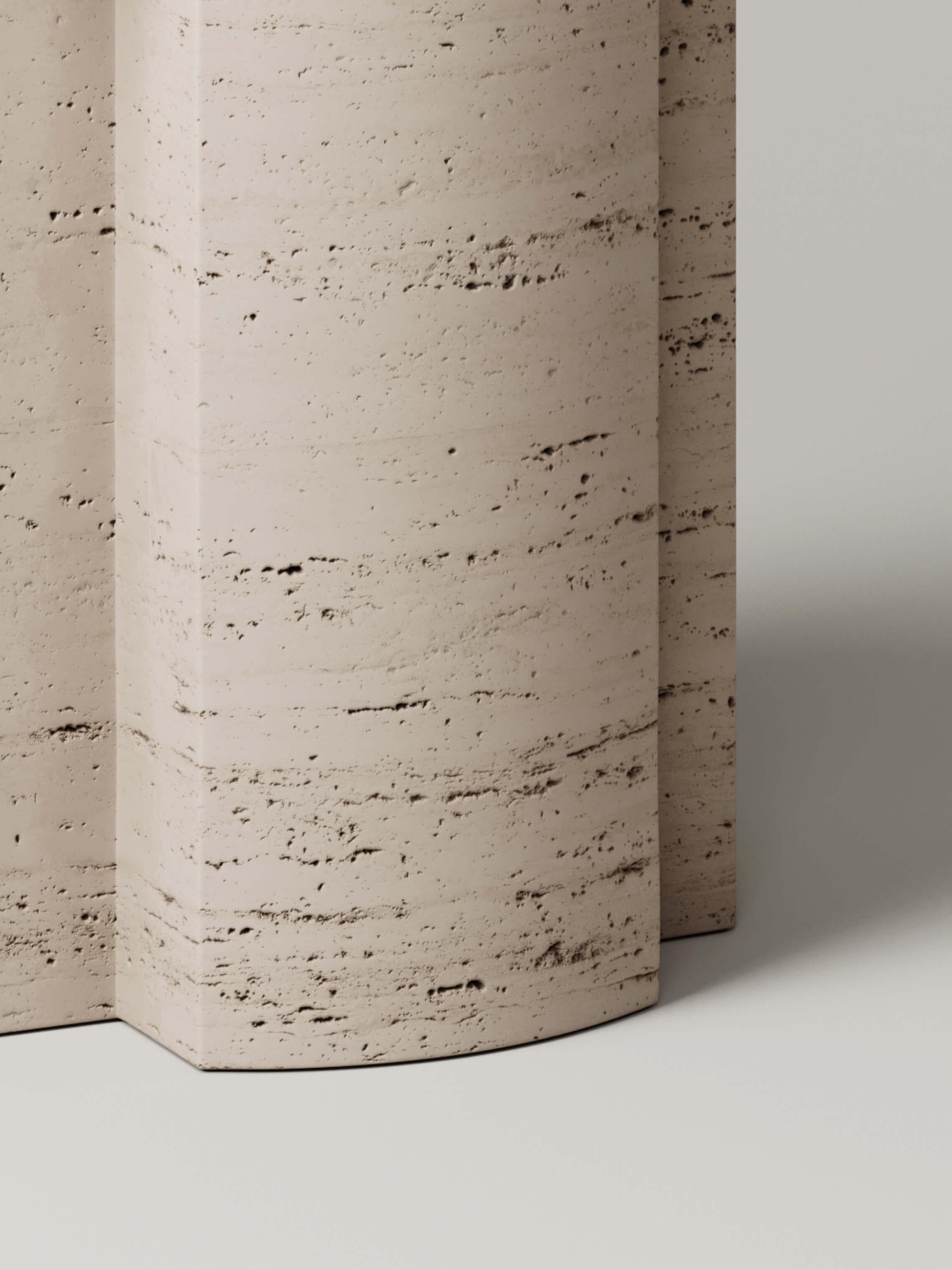M_003 Counter Stool designed by Studio Le Cann for Monolith Studio, Travertine In New Condition For Sale In Brooklyn, NY