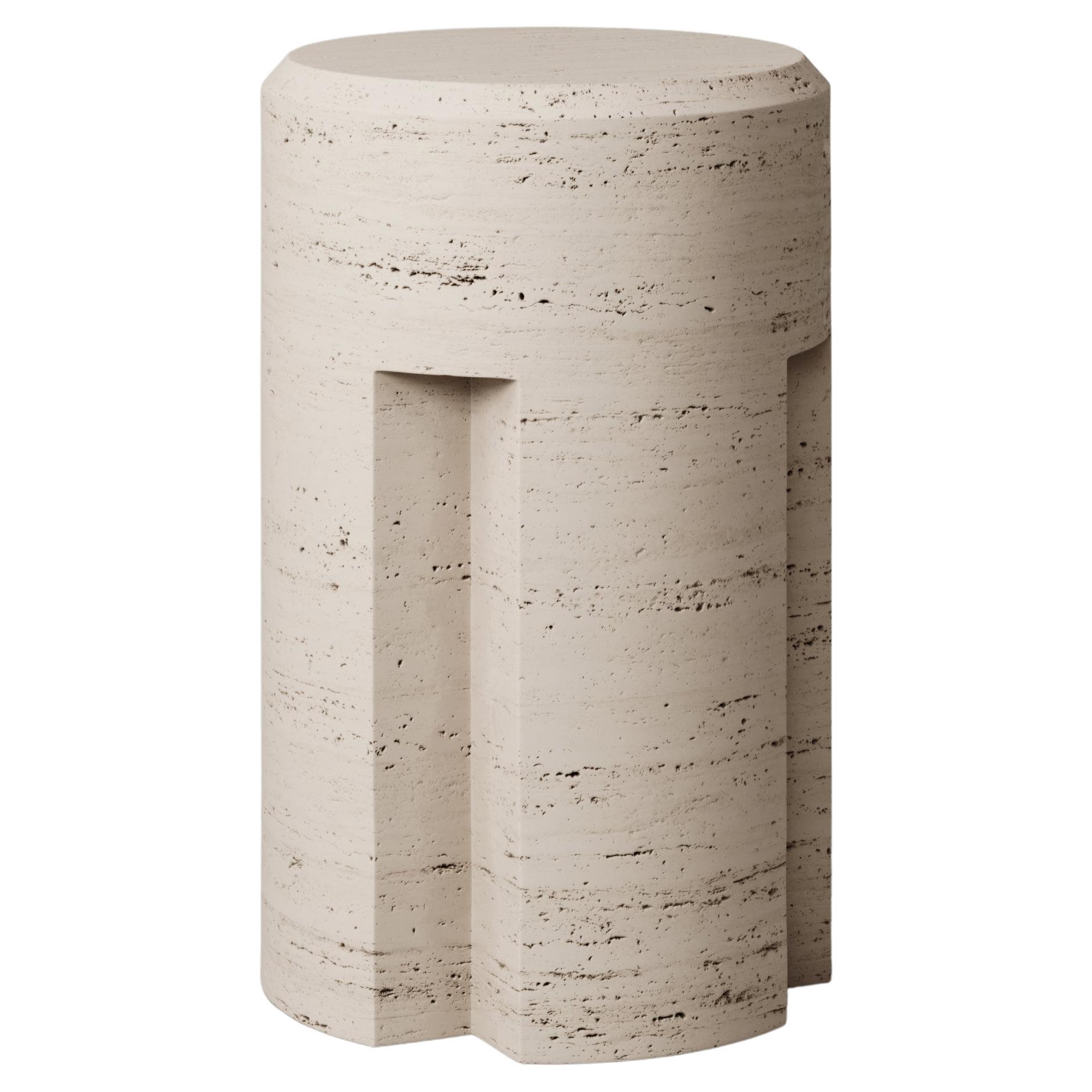 M_003 Counter Stool designed by Studio Le Cann for Monolith Studio, Travertine For Sale
