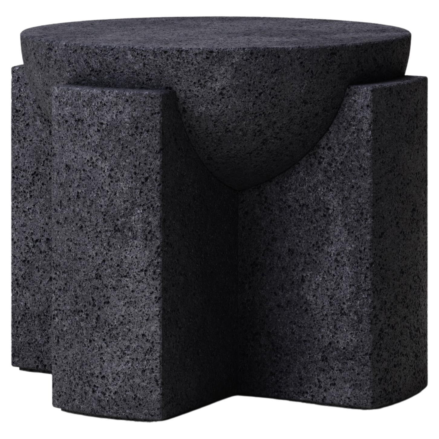 M_002 Side Table designed by Studio Le Cann for Monolith Studio, Lava Rock For Sale