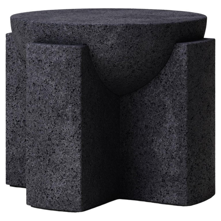 Studio Le Cann for Monolith M_002 side table in lava rock, new