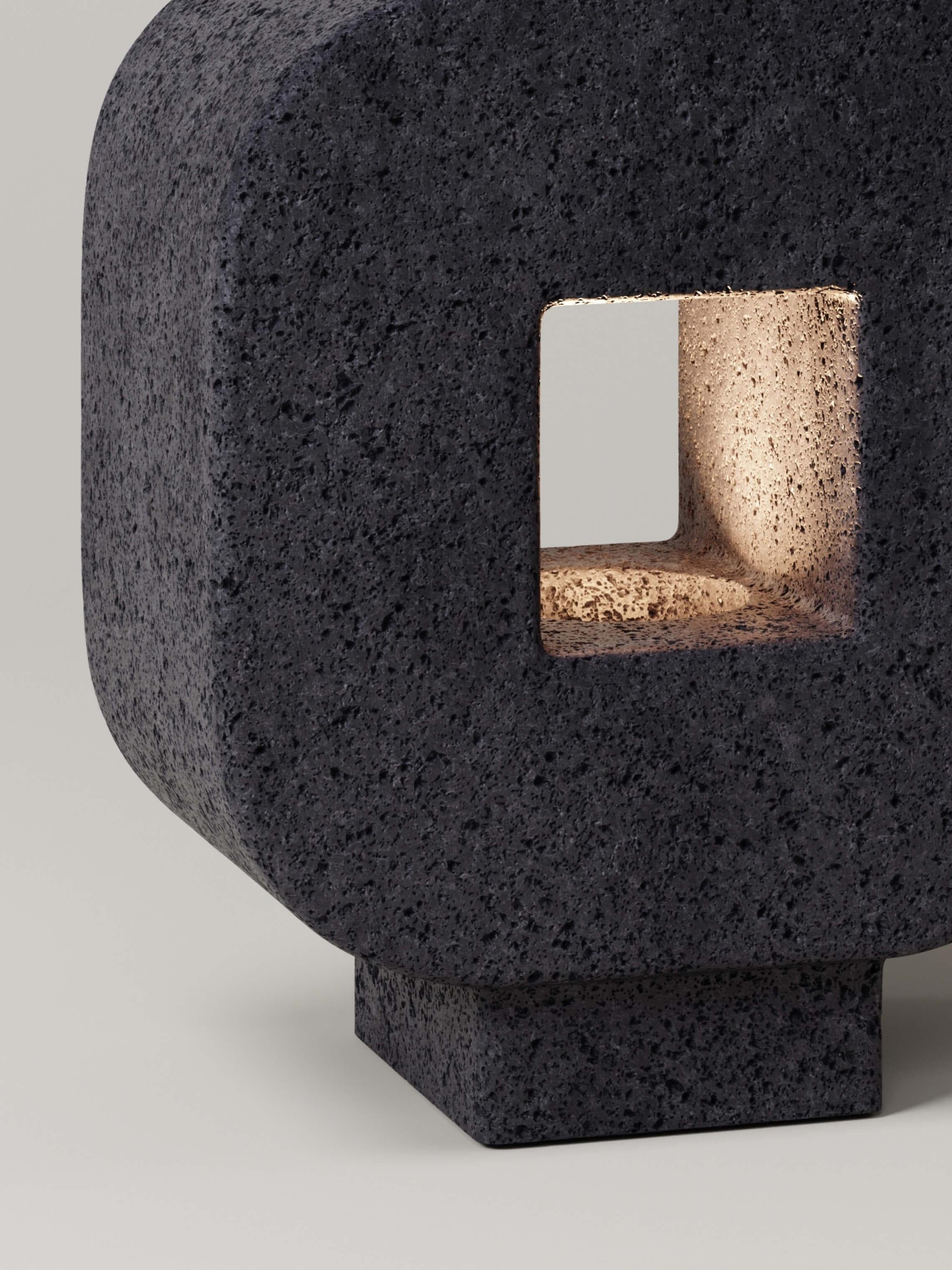 Mexican M_004 Floor Lamp by Monolith Studio, Lava Rock For Sale