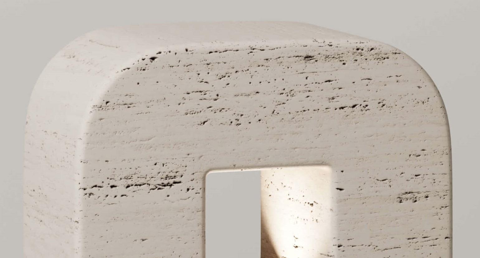Post-Modern M_004 Travertine Table Lamp by Monolith Studio For Sale