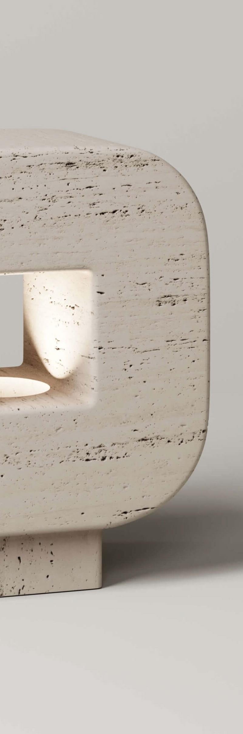 Mexican M_004 Travertine Table Lamp by Monolith Studio For Sale