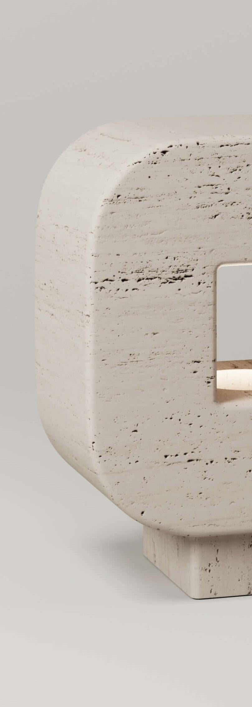 Other M_004 Travertine Table Lamp by Monolith Studio For Sale