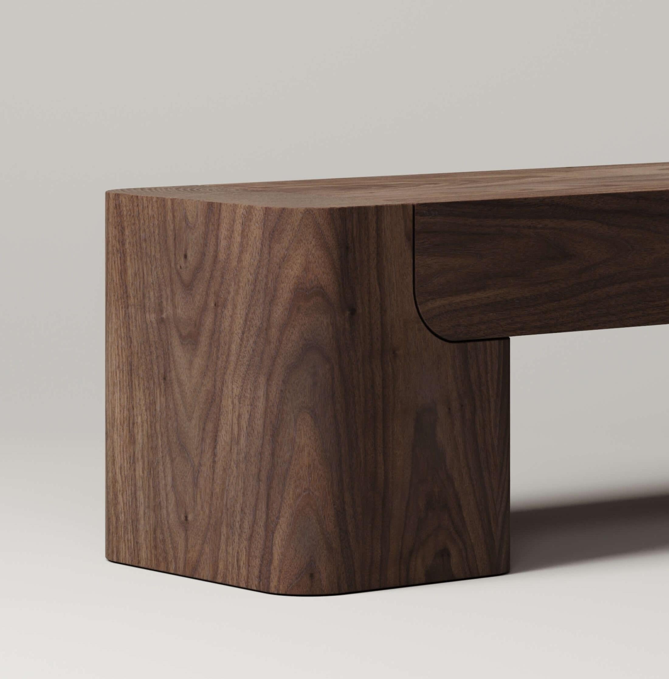 Post-Modern M_005 Walnut Bench by Monolith Studio For Sale