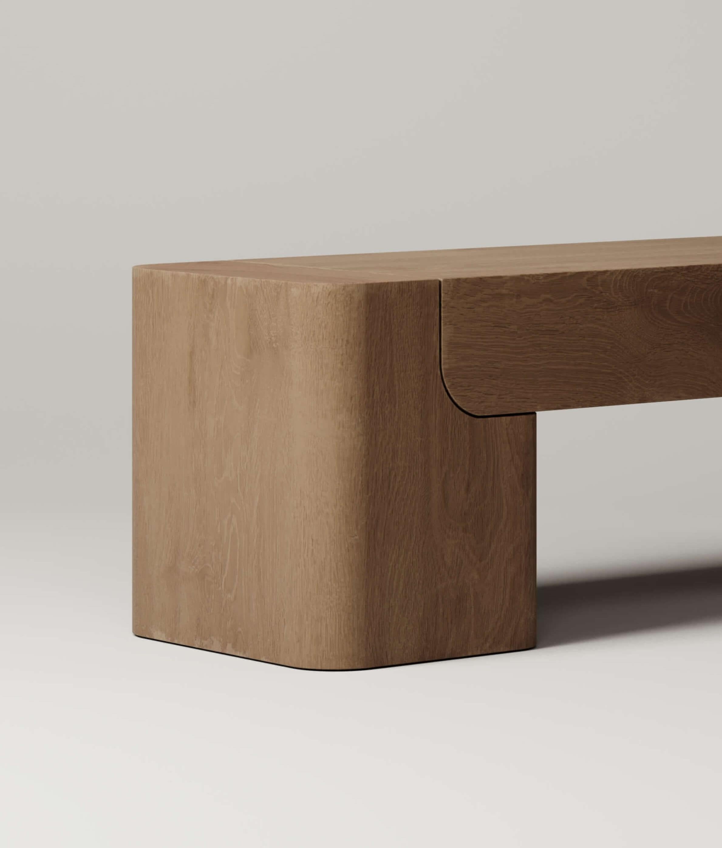 Post-Modern M_005 White Oak Bench by Monolith Studio For Sale