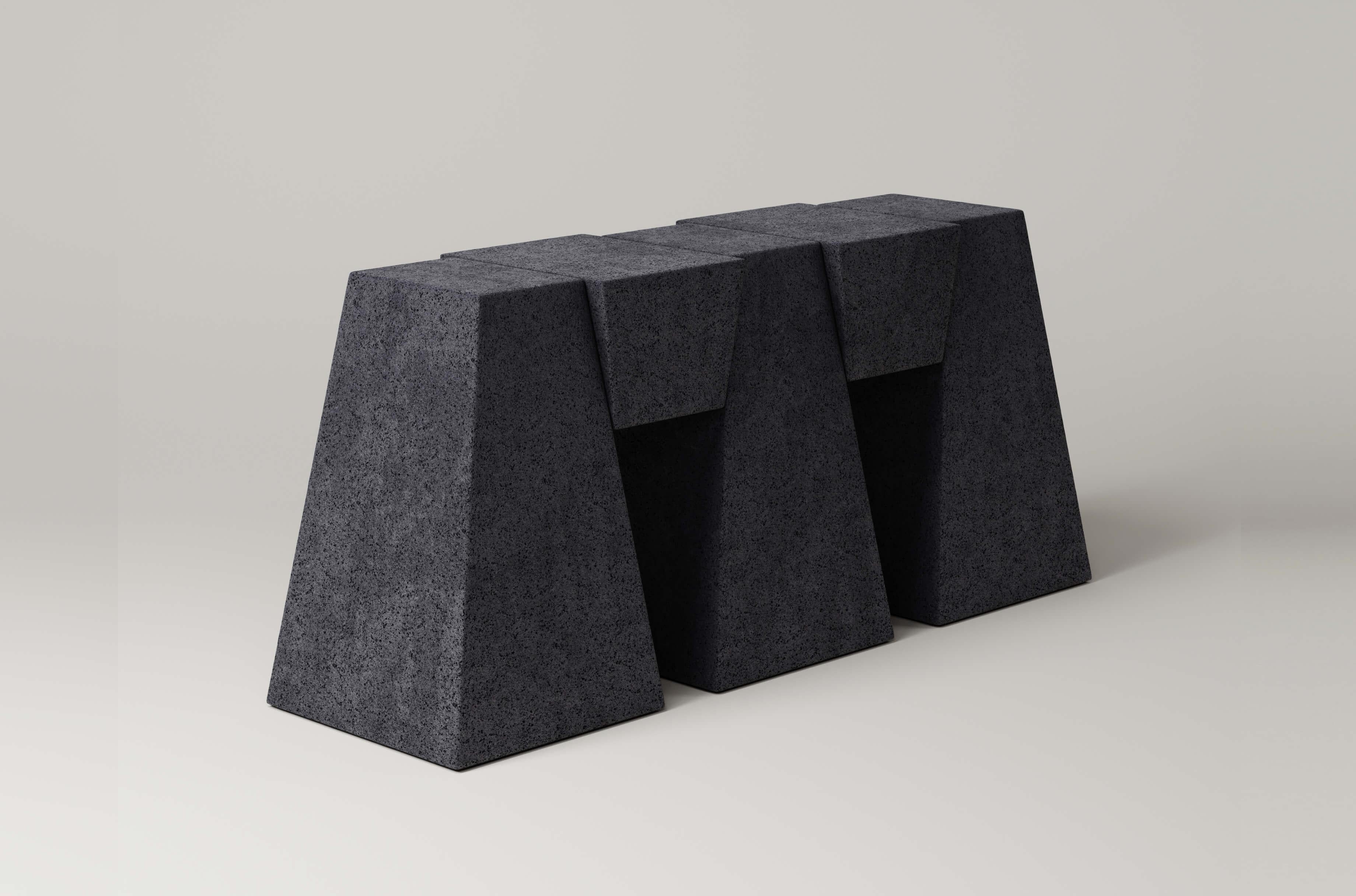  M_006 Console by Monolith Studio, Travertine In New Condition For Sale In Brooklyn, NY