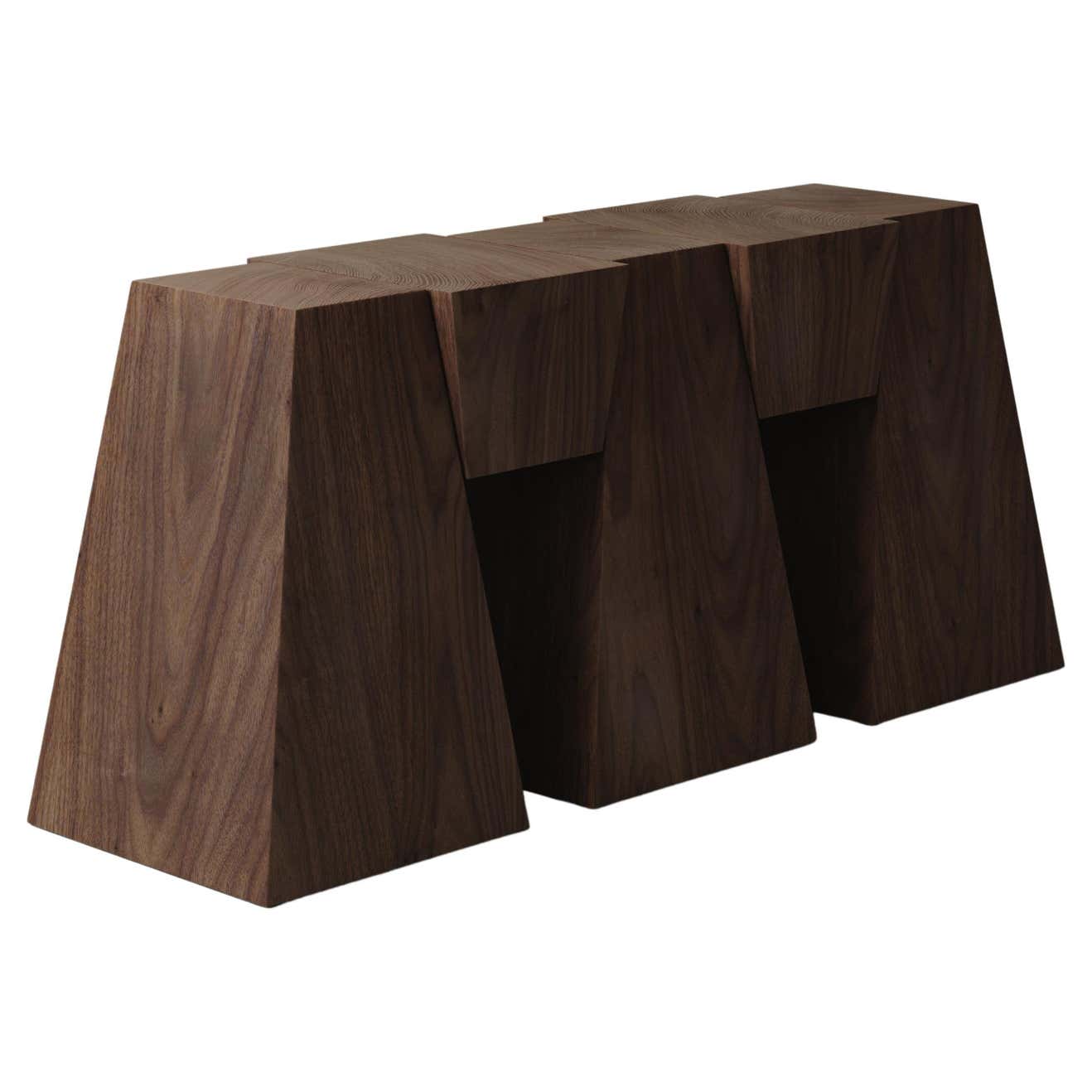 Poly M Console M_006 Console by Monolith Studio, Walnut For Sale at 1stDibs