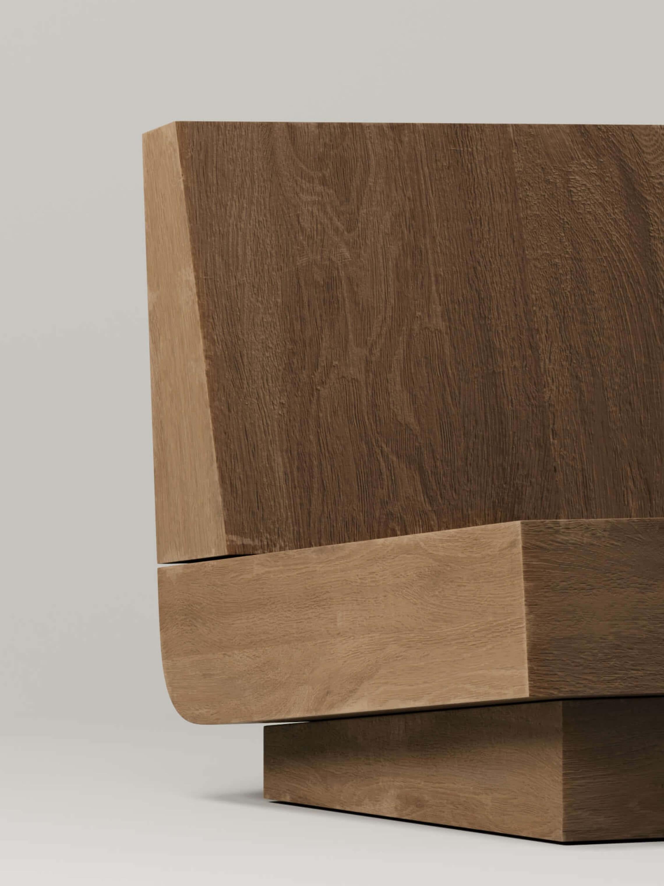 M_007 Loungesessel von Monolith Studio, Eiche (amerikanisch) im Angebot