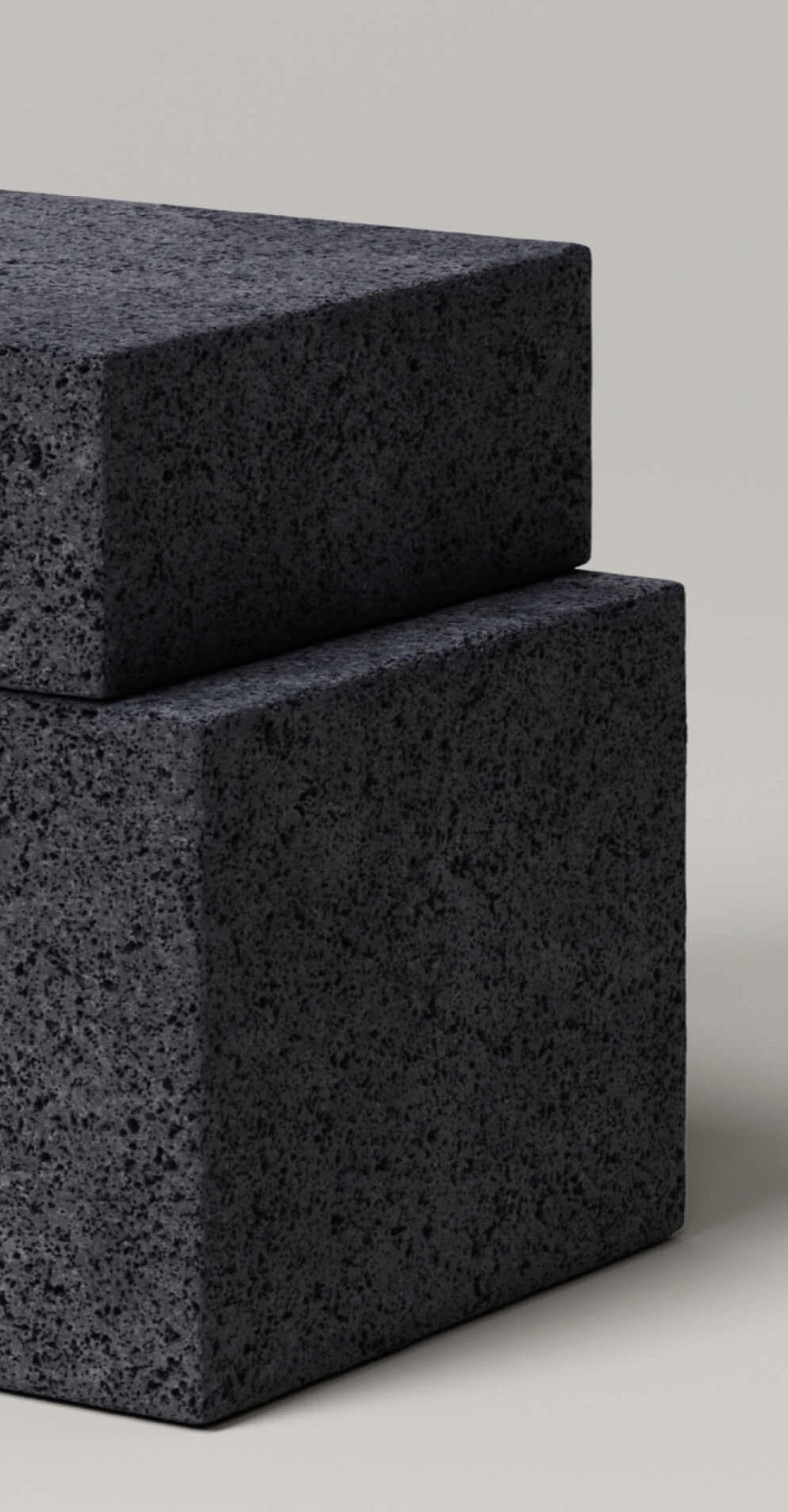 Post-Modern M_009 Lava Rock Side Table by Monolith Studio For Sale