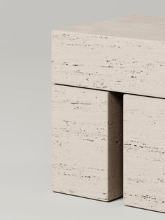 M_009 Side Table / Travertine by Monolith