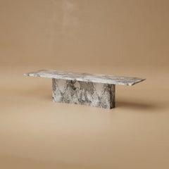 M.01 Mesa de comedor de piedra / Piedra gris invisible de Lusano