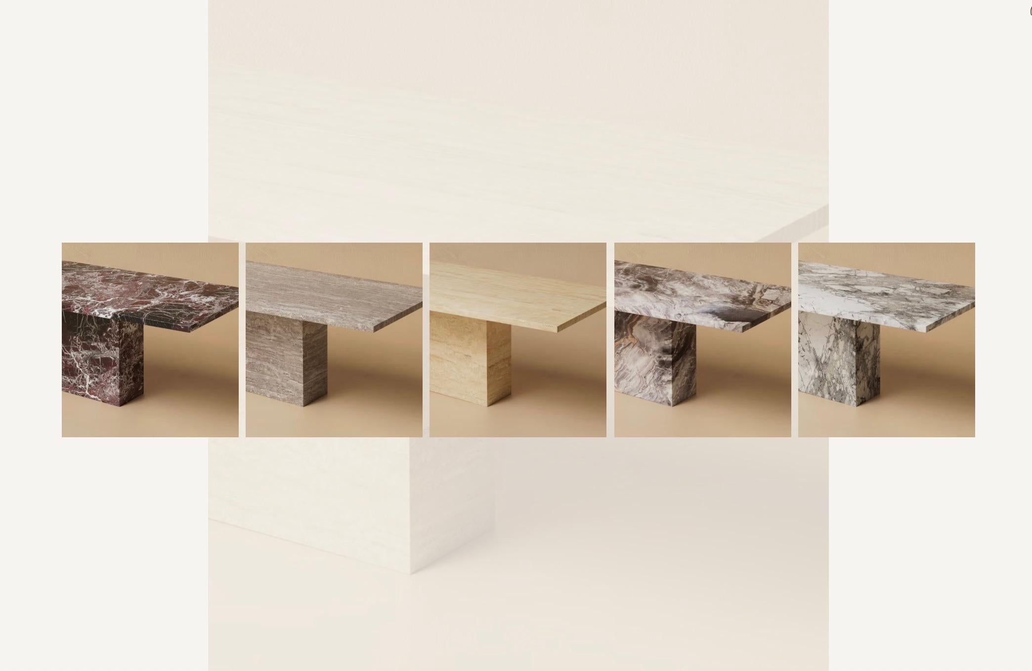 Fait main A&M Table de salle à manger en pierre / Rosso M-One Stone by Lusano en vente