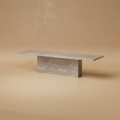 M.01 Mesa de comedor de piedra / Piedra Travertino Silver de Lusano