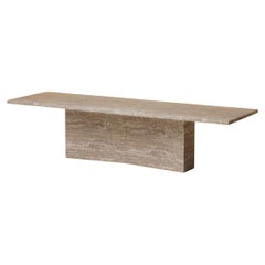 M.01 Mesa de comedor de piedra / Piedra Travertino Silver de Lusano