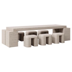 M_010 Esstisch/Tablett aus Travertin von Monolith Studio