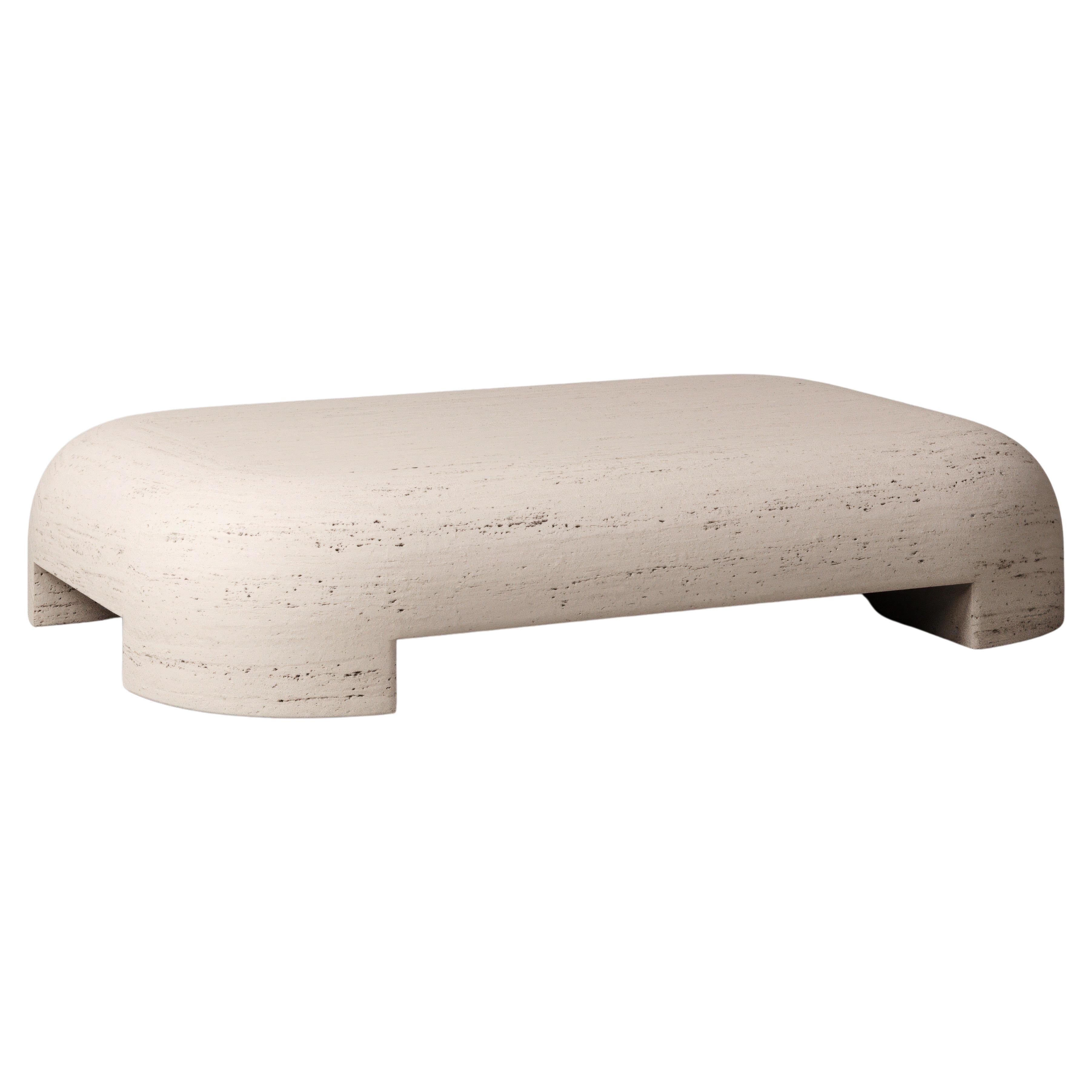 M_012 Travertine Coffee Table by Monolith Studio For Sale