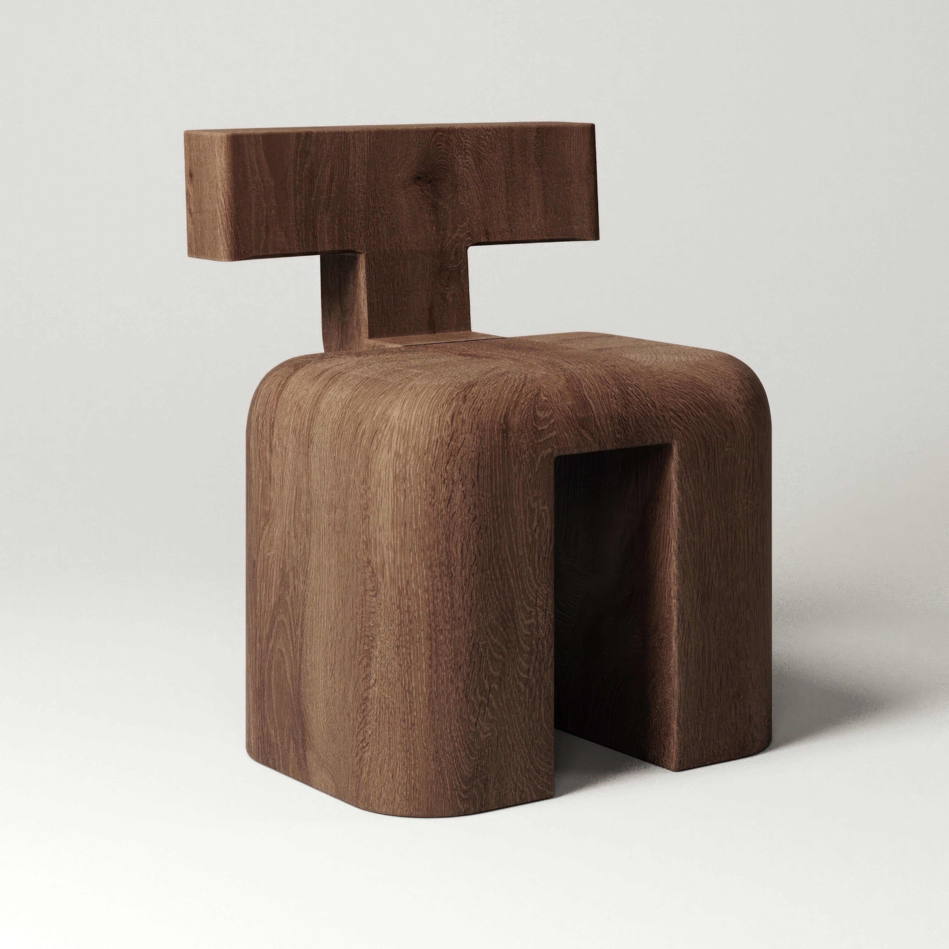 M_013 White Oak Dining Chair by Monolith Studio
Signed and Numbered.
Dimensions: D 40 x W 56 x H 71 cm. 
Materials: White oak.

Available in travertine, lava rock, onyx, walnut and white oak (on request). Please contact us. 

Monolith, founded in