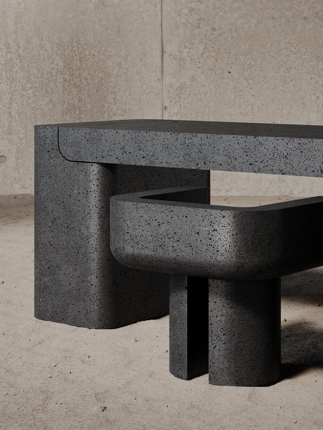 Minimalist M_016 Desk / Lava Stone by Monolith Studio For Sale