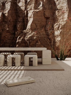 M_015 Trench Bowl / Travertine by Joe Slatter for Monolith