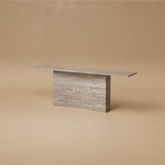 M.04 Stone Console Table / Travertino Silver by Lusano