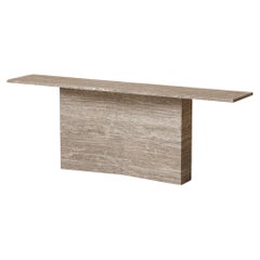 M.04 Stone Console Table / Travertino Silver by Lusano