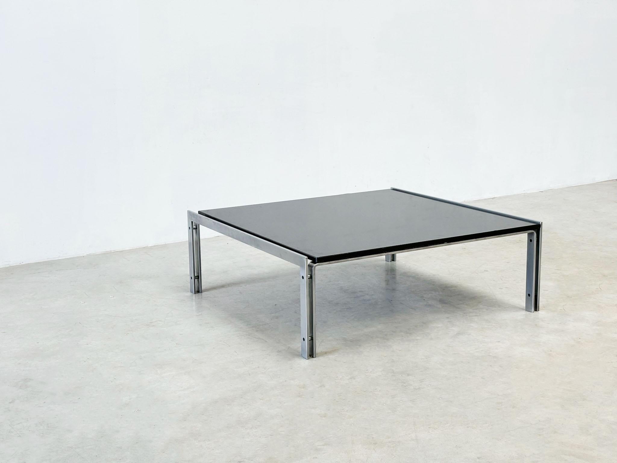 Dutch M1 granite and steel coffee table by Hank Kwint for Metaform For Sale