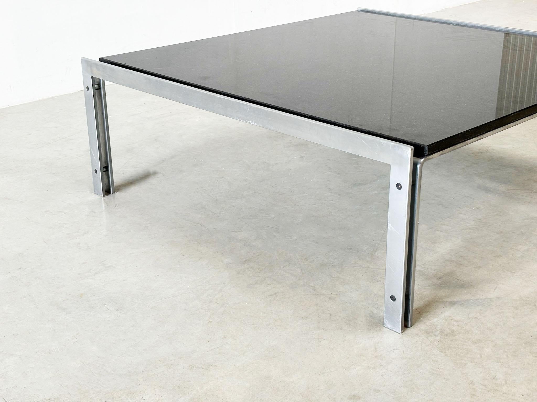 M1 granite and steel coffee table by Hank Kwint for Metaform For Sale 1