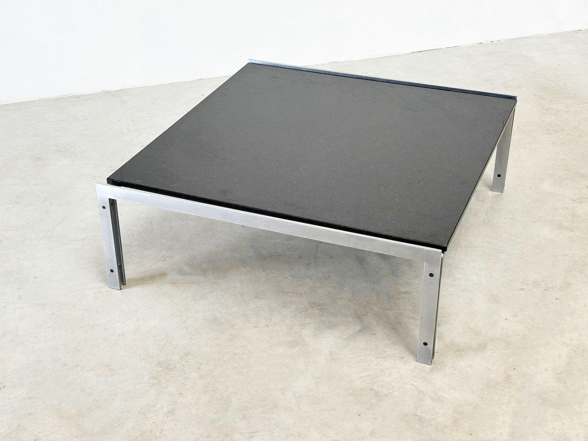 M1 granite and steel coffee table by Hank Kwint for Metaform For Sale 3